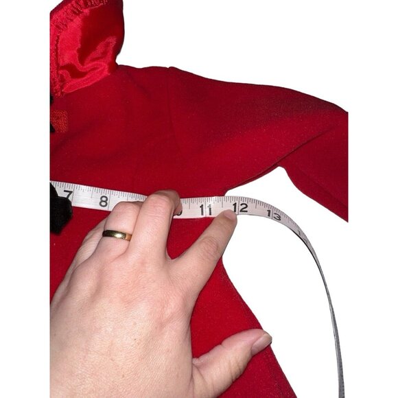 Vintage Pete’s Partner Toddler Girls Fleece Peacoat Sz 2 Red Button Front - Picture 5 of 6